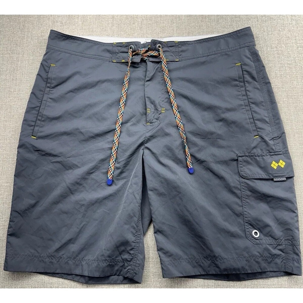 Robert Graham Mens Swim Trunks Board Shorts Alvarado St Gray Active Fit XL EUC